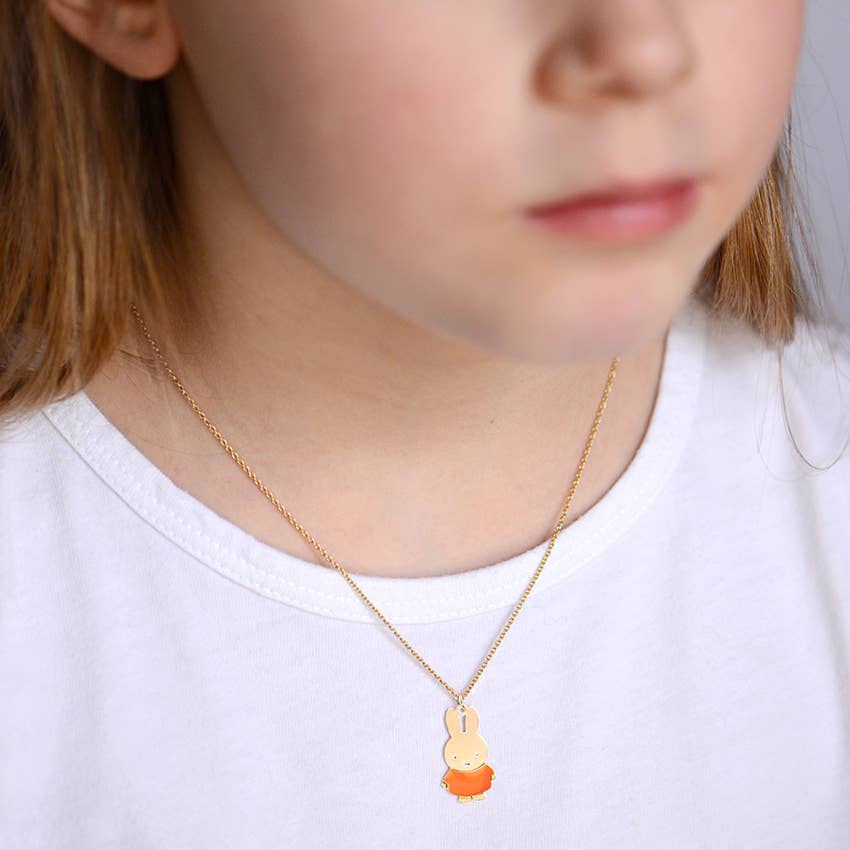 Miffy Enamel Necklace - Orange