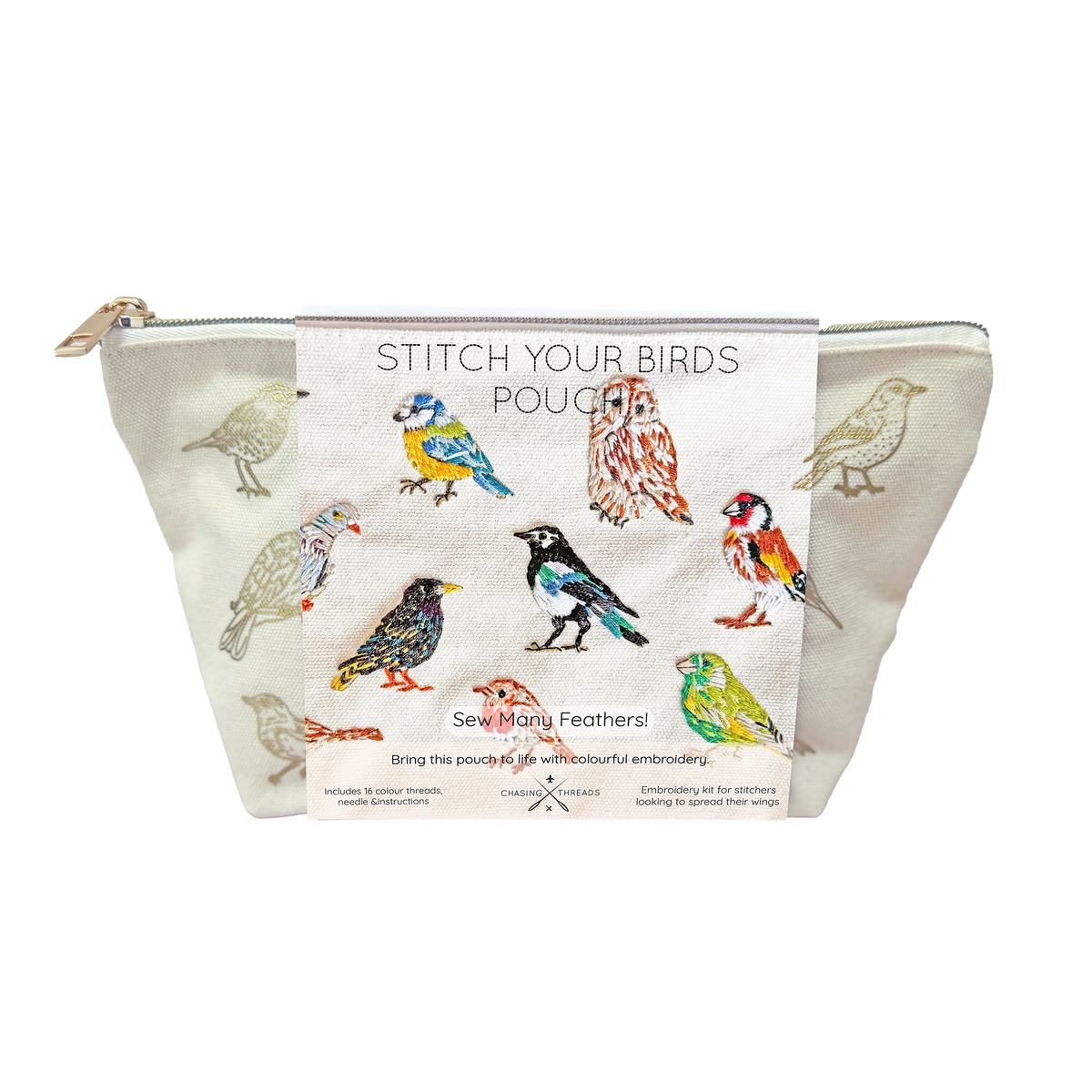 Stitch Your Birds Zip Pouch - Embroidery Kit