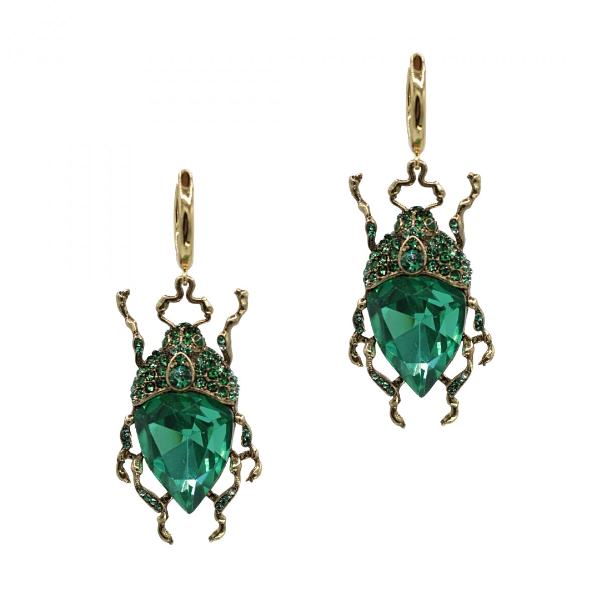 Vintage Green Bug Earrings