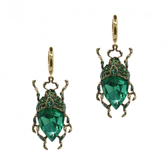 Vintage Green Bug Earrings