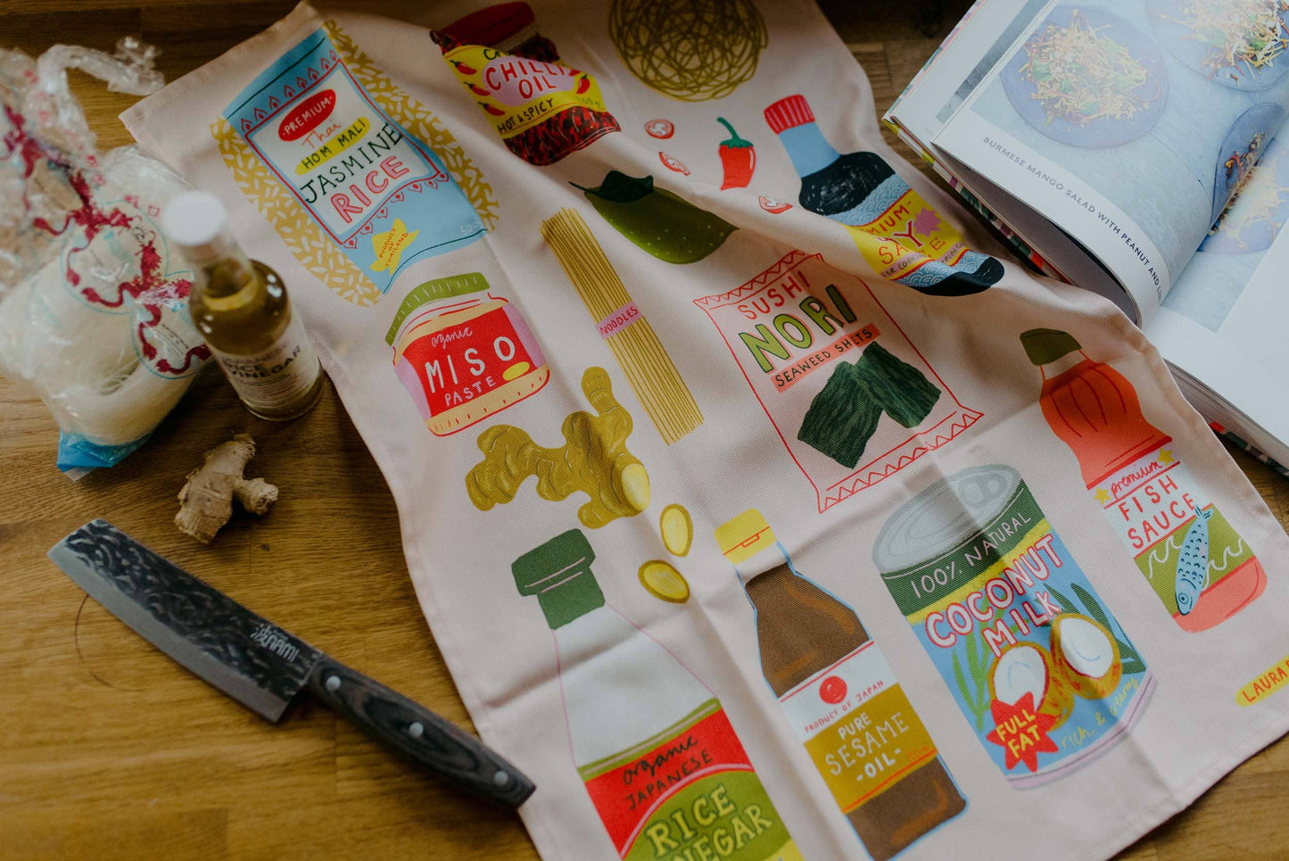 Asian ingredients Cotton Tea Towel