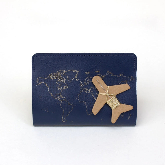 Stitch Where You'Ve Been Passport Cover Kit - Navy Leather