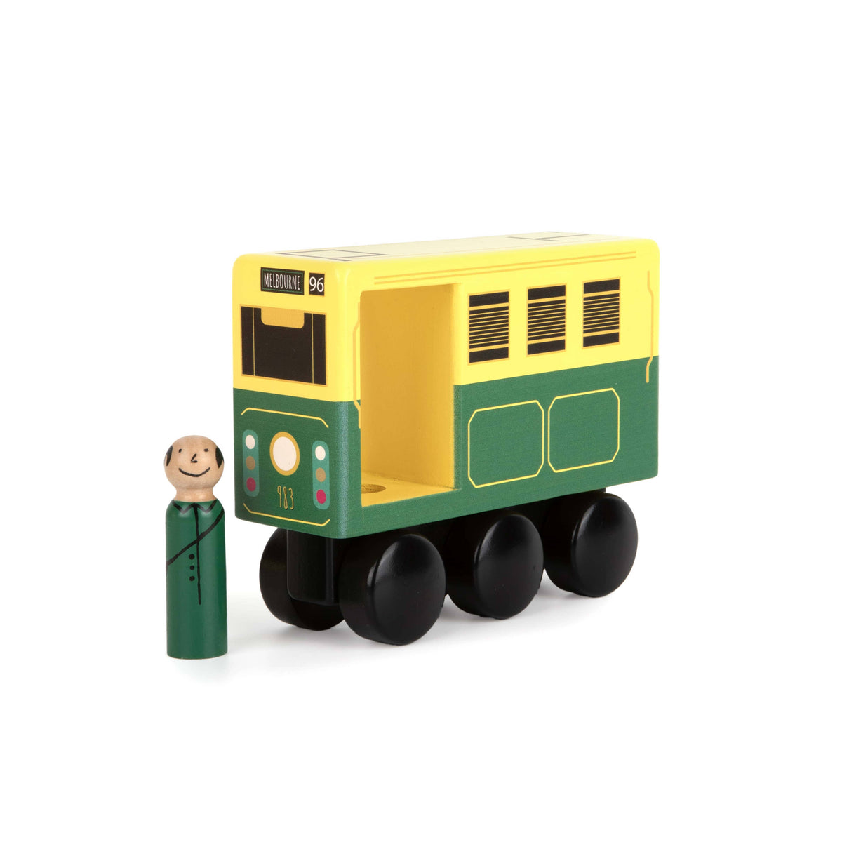 Wooden Melbourne Tram Push Along Toy
