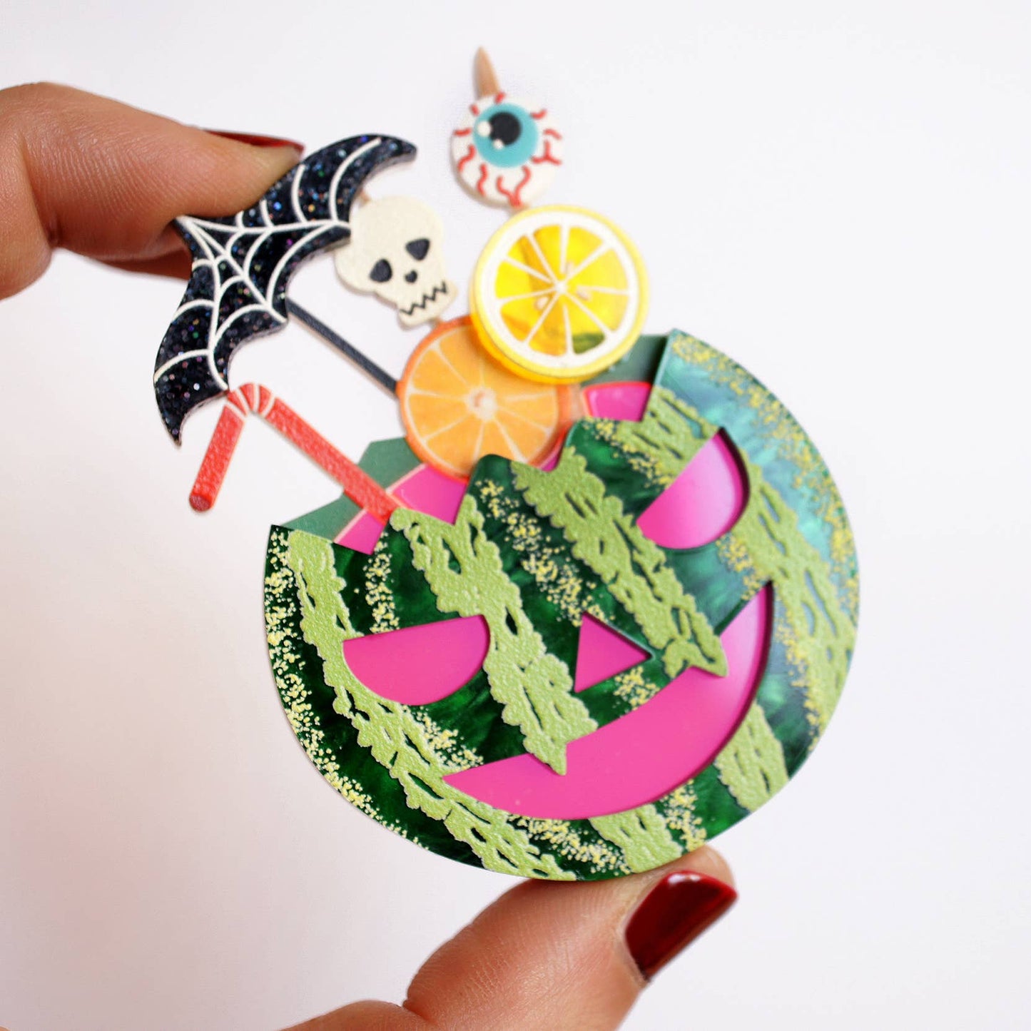 Watermelon Cocktail Brooch
