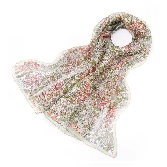May Morris Honeysuckle Pure Silk Scarf