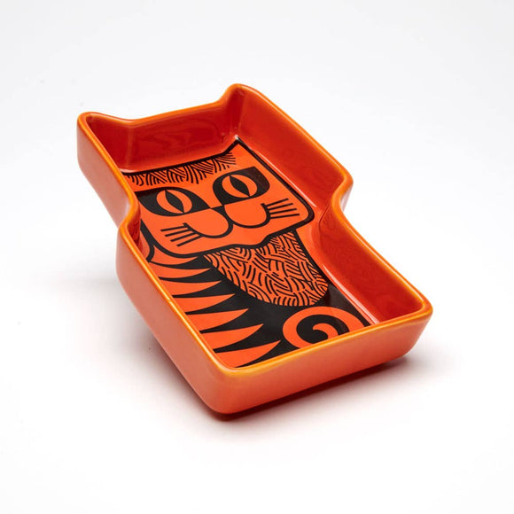 Hornsea Cat Trinket Dish Orange