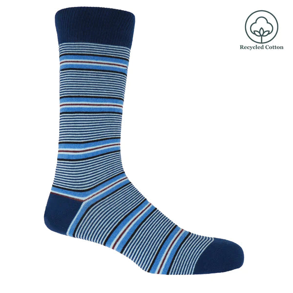 PEPER HAROW Navy Multi Stripe Socks