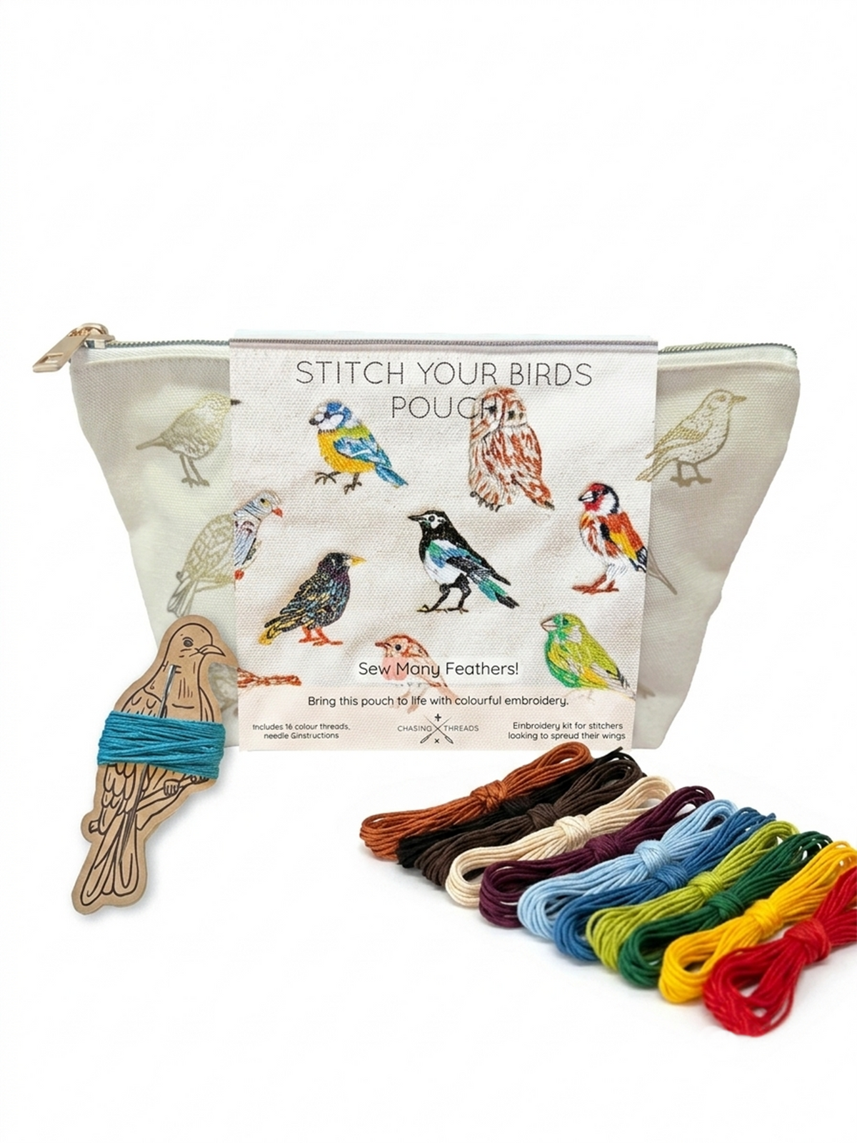 Stitch Your Birds Zip Pouch - Embroidery Kit