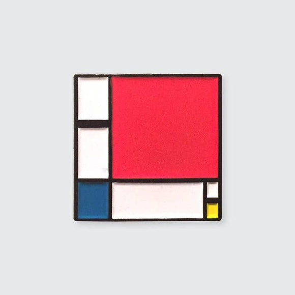 Composition II in Red, Blue, and Yellow Enamel Pin