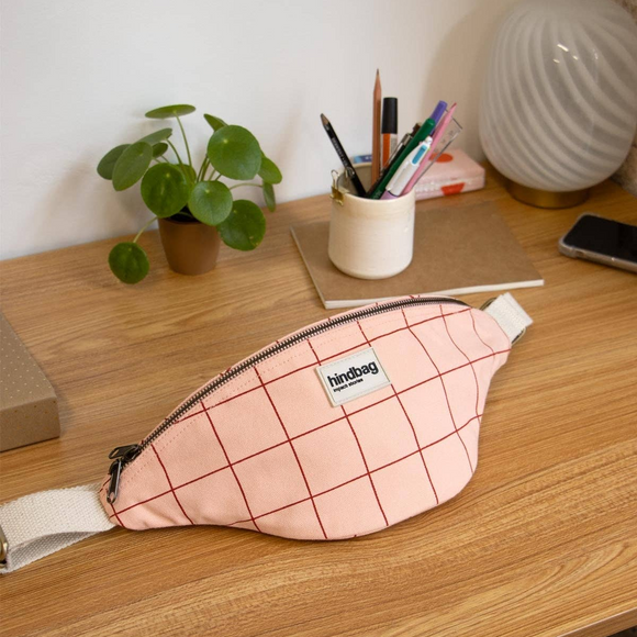 Olivia Checkered Pink/Red Cross Body Bag