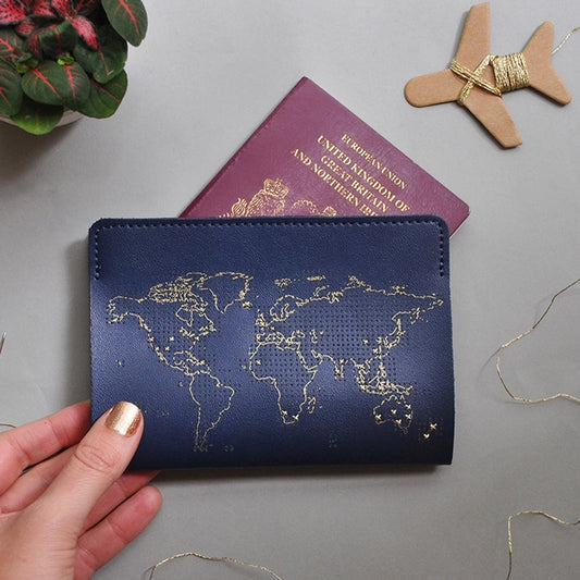 Stitch Where You'Ve Been Passport Cover Kit - Navy Leather
