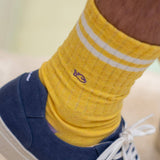 BILLYBELT Retro Combed Cotton Socks - Yellow