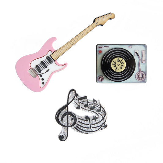 Rock and Roll Brooches (3 Pack)