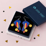 Rainbow Roller Skate Wooden Earrings