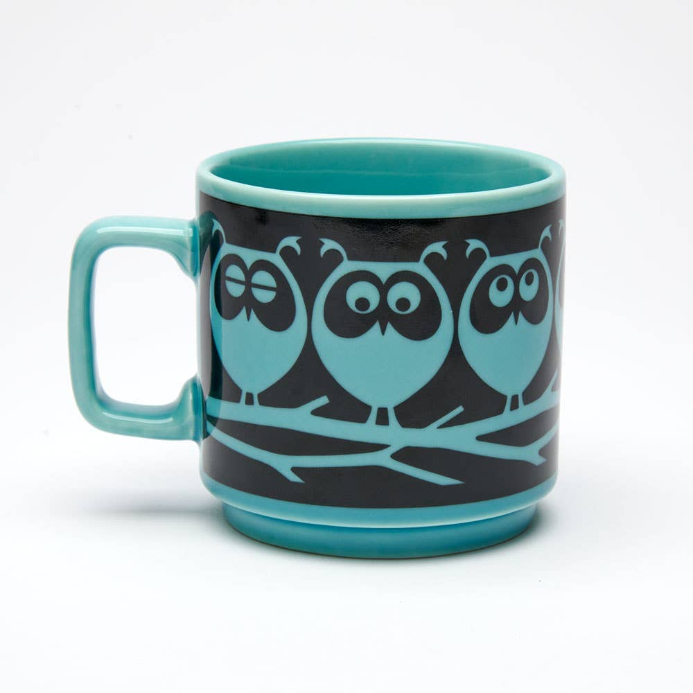 Hornsea Mug - Owls on Branch Teal