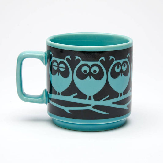 Hornsea Mug - Owls on Branch Teal
