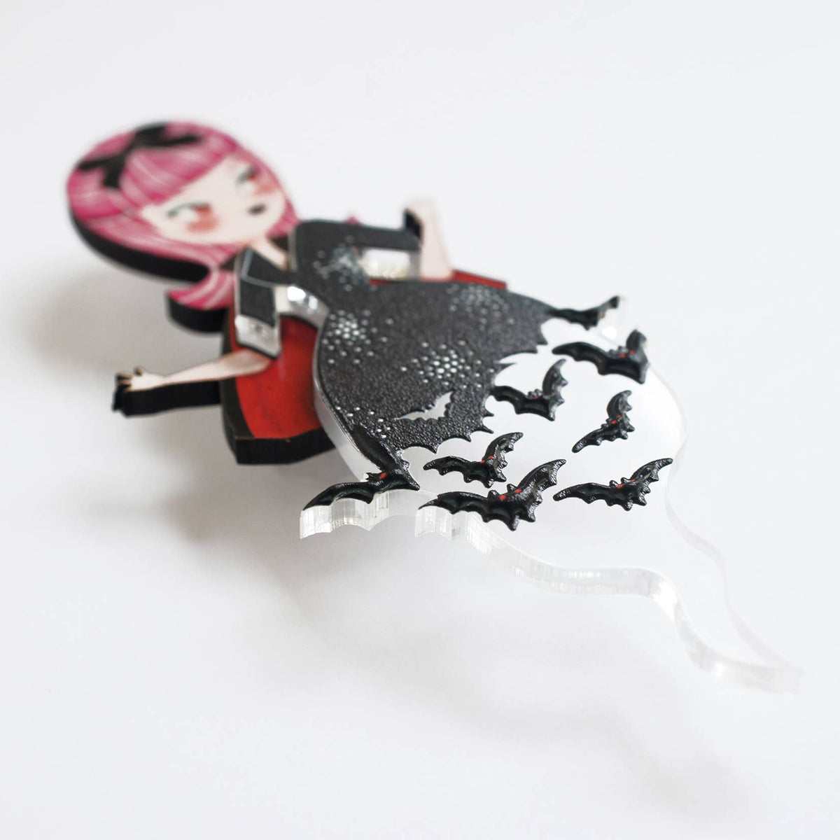 Vampiress with Bats Brooch