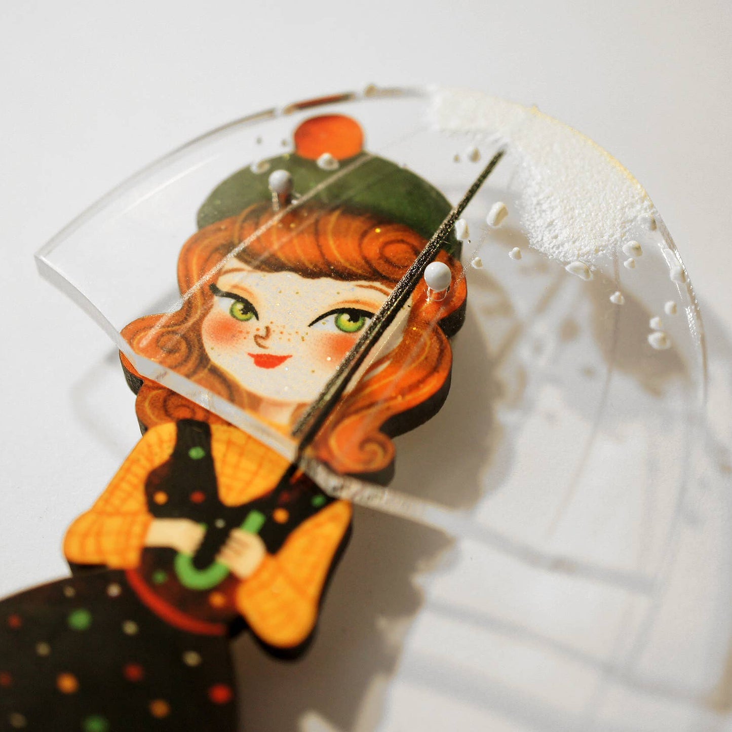 Woman with Umbrella Brooch
