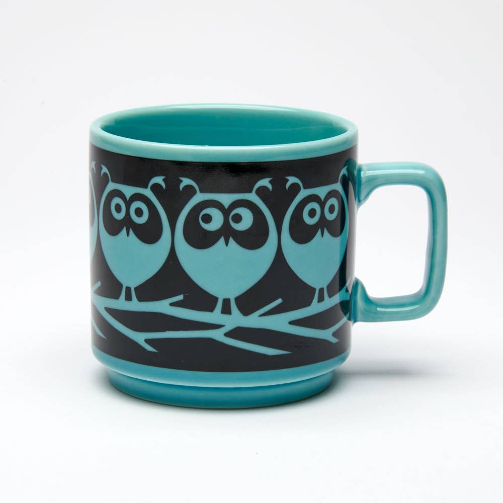 Hornsea Mug - Owls on Branch Teal