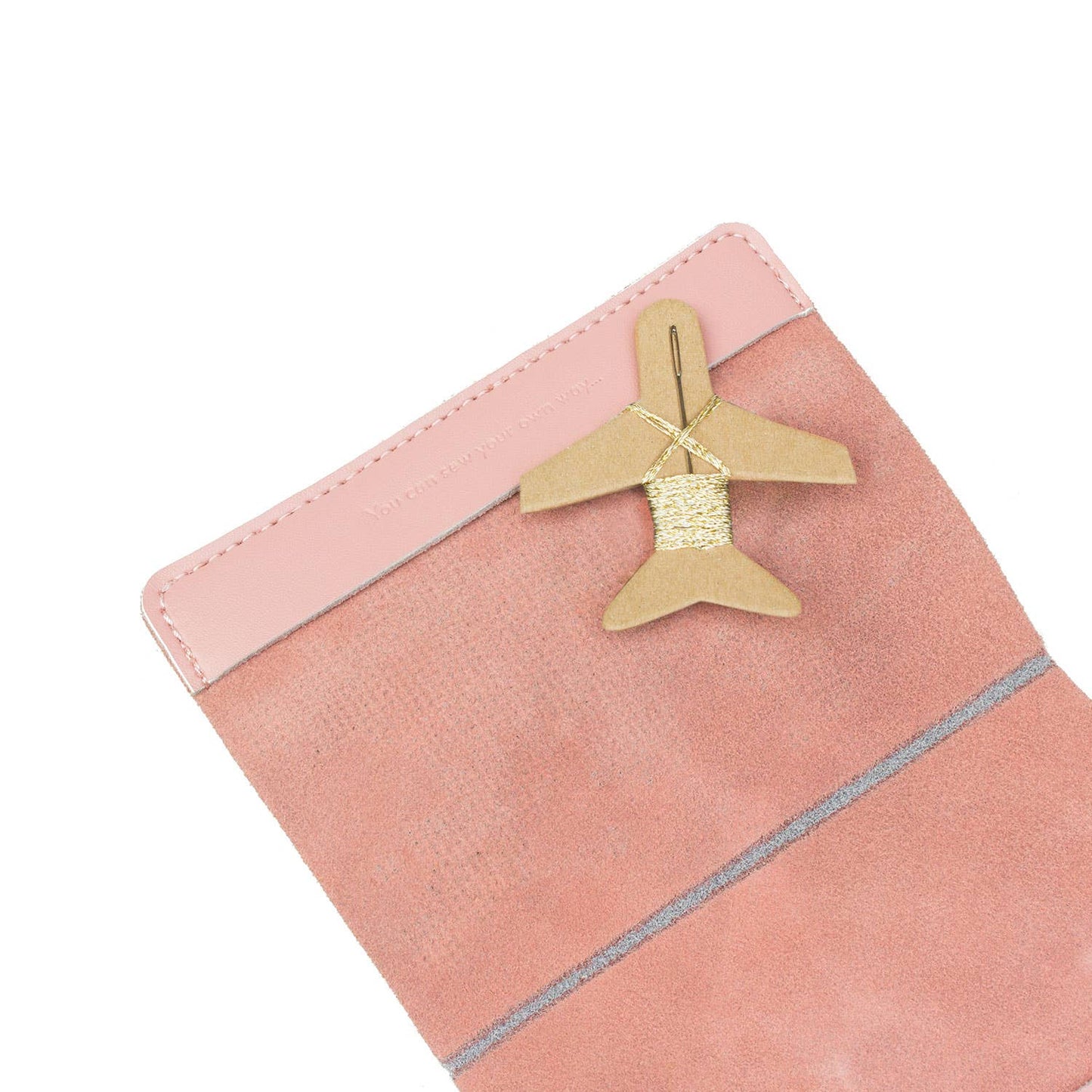 Stitch Where You've Been Passport Cover Kit - Pink Leather