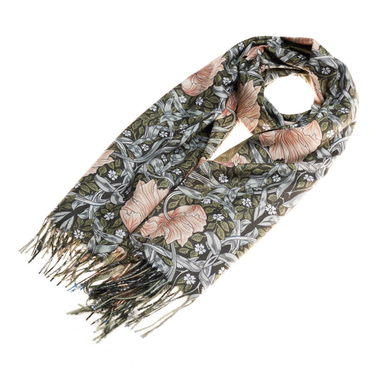 William Morris Pimpernel Green Pashmina