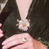Pave Flower Brooch