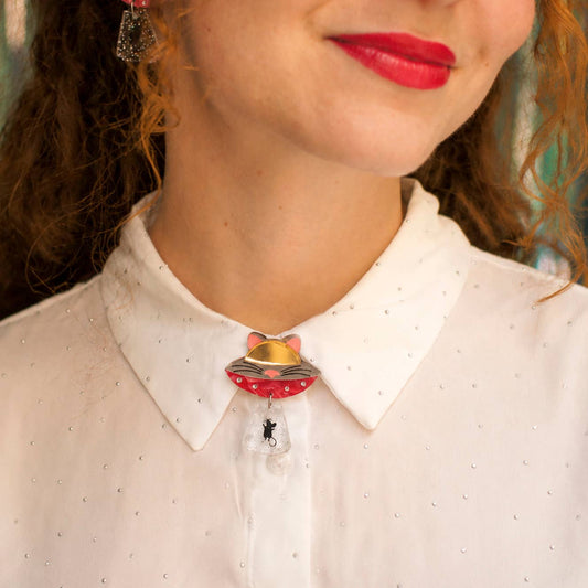 Cat UFO Button Cover