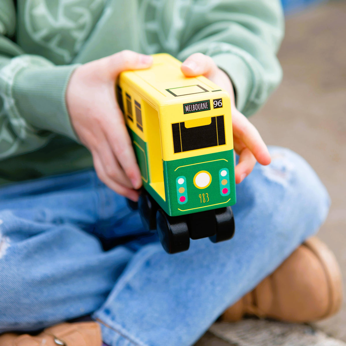 Wooden Melbourne Tram Push Along Toy