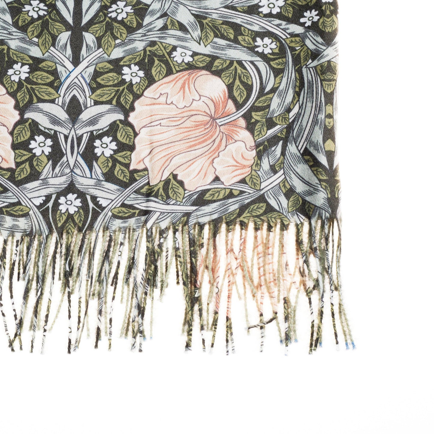 William Morris Pimpernel Green Pashmina