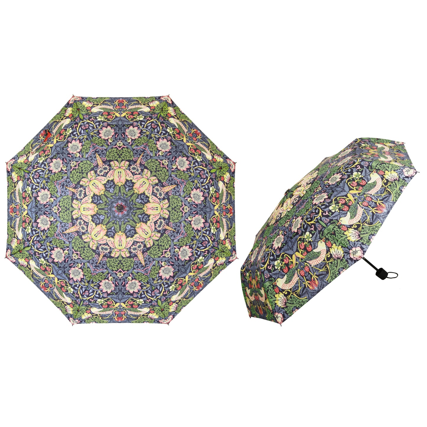 William Morris Strawberry Thief Blue Umbrella