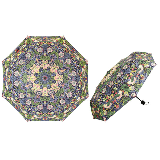 William Morris Strawberry Thief Blue Umbrella