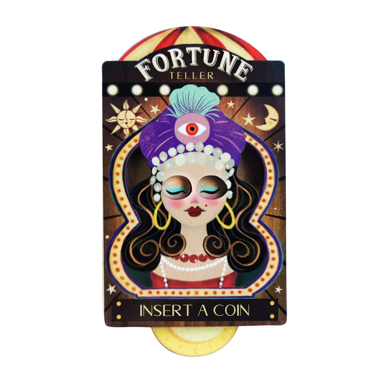Fortune-teller Automaton Brooch