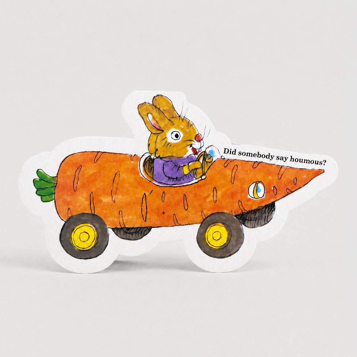 Richard Scarry Card - Carrot Bunny Car