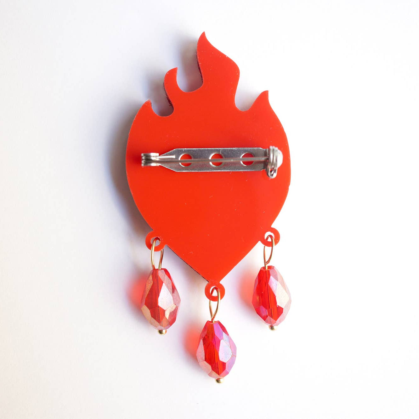 Flaming Heart Brooch