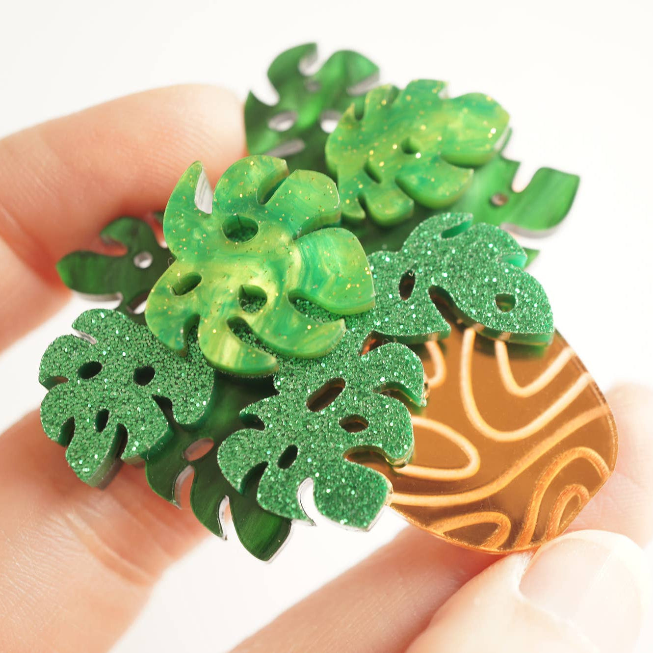 Monstera Brooch