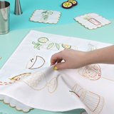 Stitch Your Cocktails Tea Towel - Embroidery Kit 