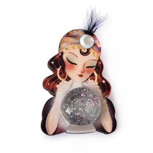 Fortune-teller Brooch with Crystal Ball
