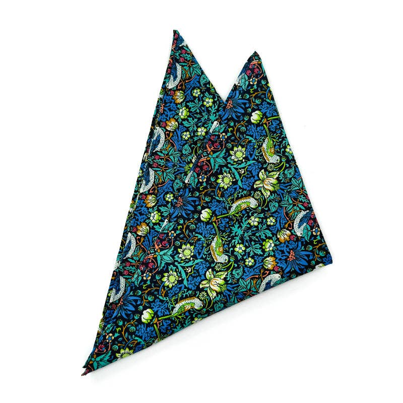 Strawberry Thief Blue Pocket Square