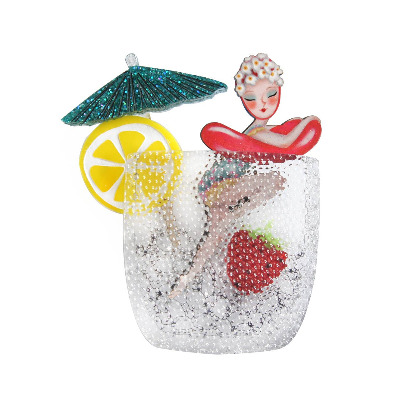Pin-Up Cocktail Brooch
