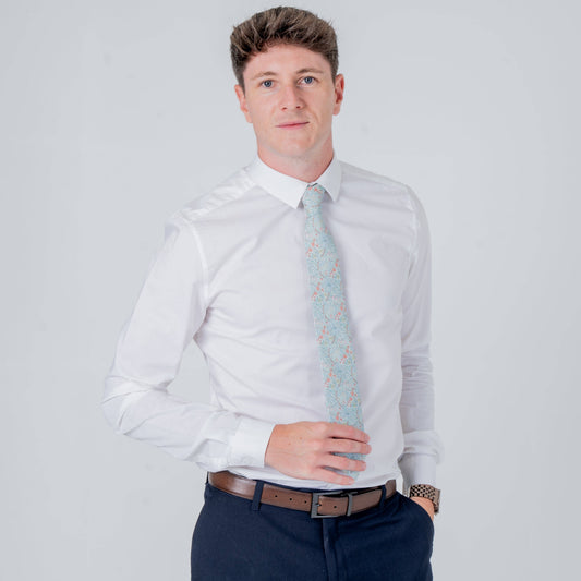 Golden Lily Sage Cotton Tie