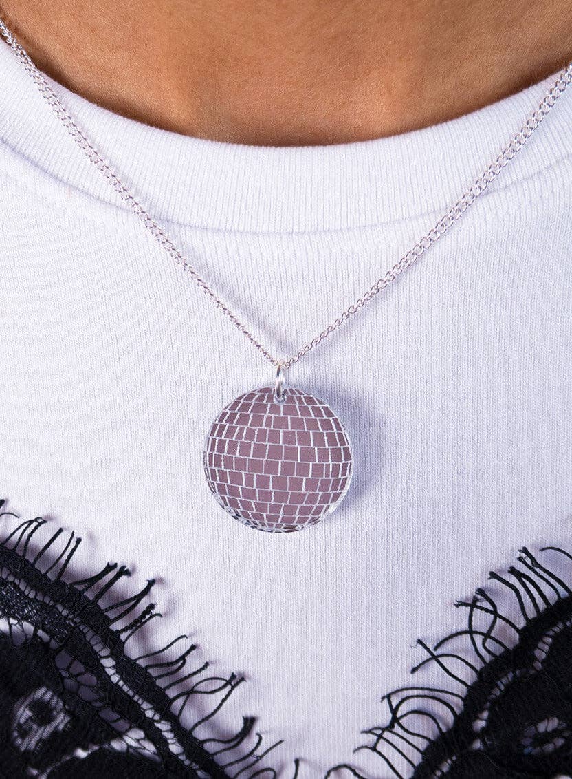 Disco Ball Pendant - Silver Mirror