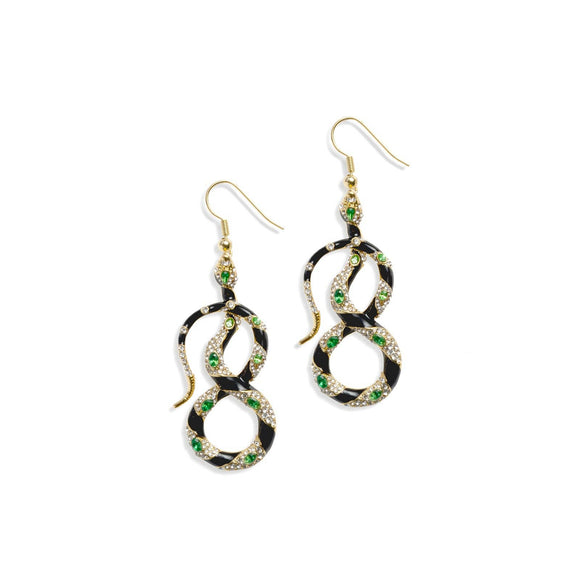 Bejewelled Snake Drop Earrings