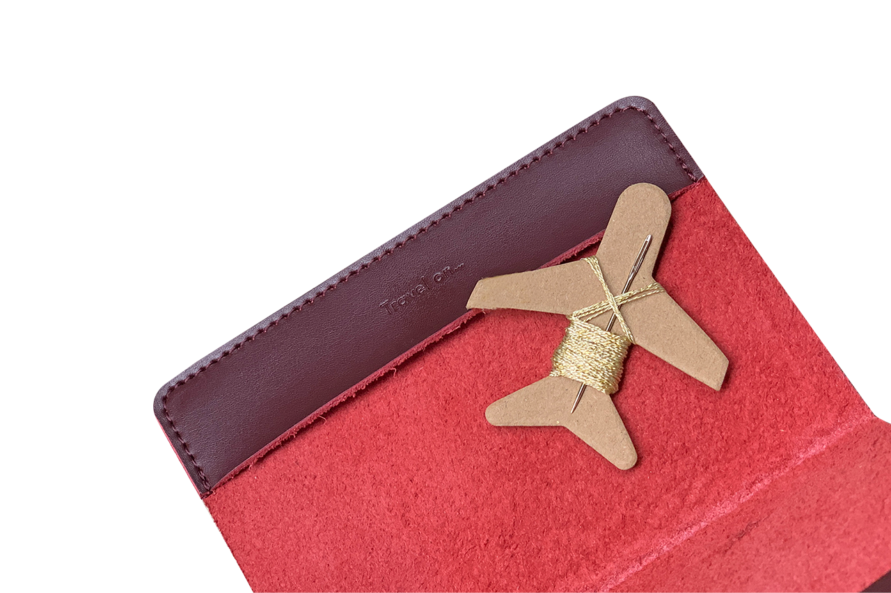Stitch Where You've Been Passport Cover Kit - Maroon Leather
