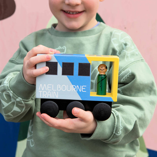 Wooden Melbourne Train Push Along Toy