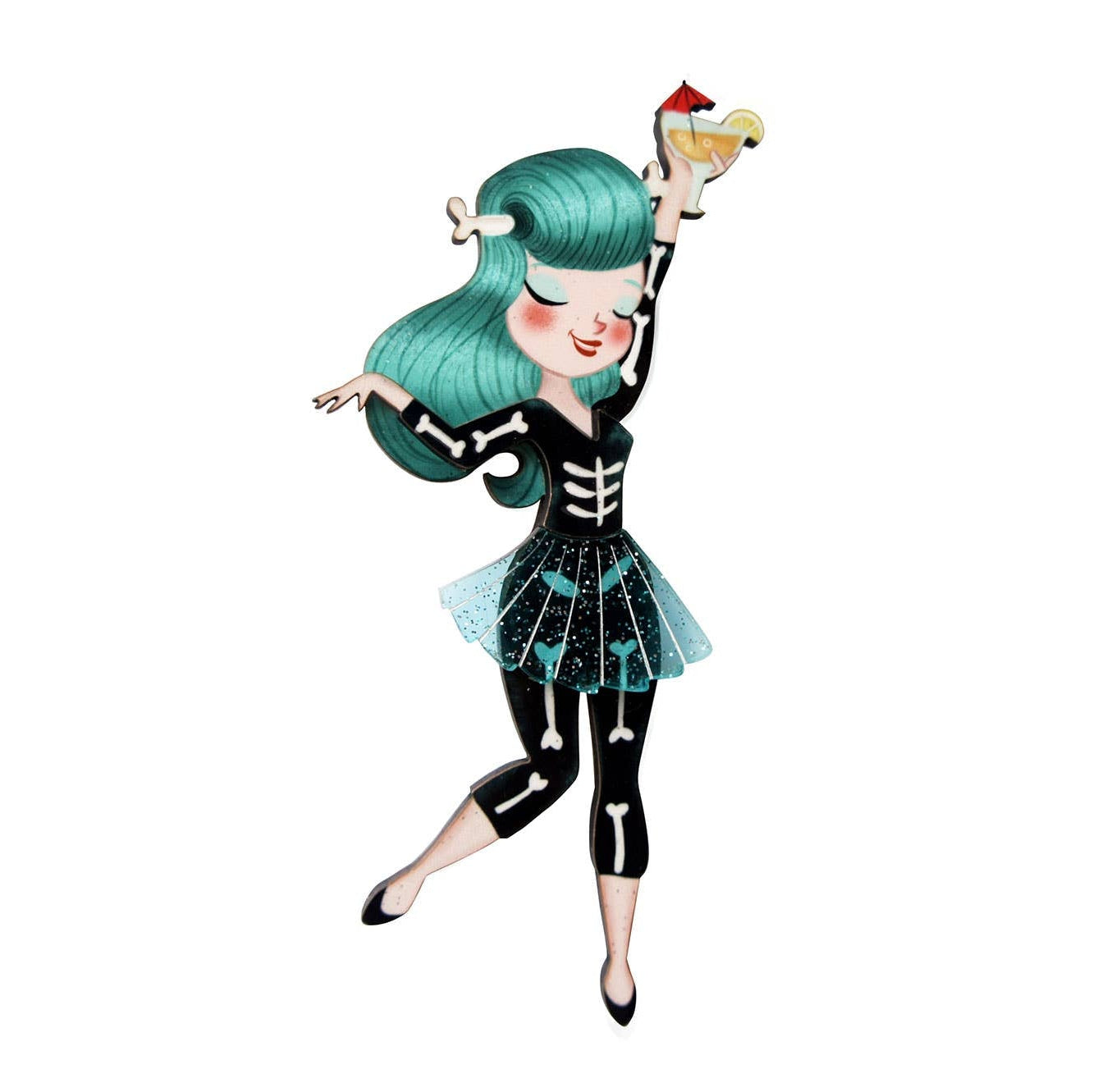 Woman Dressed as a Skeleton Brooch
