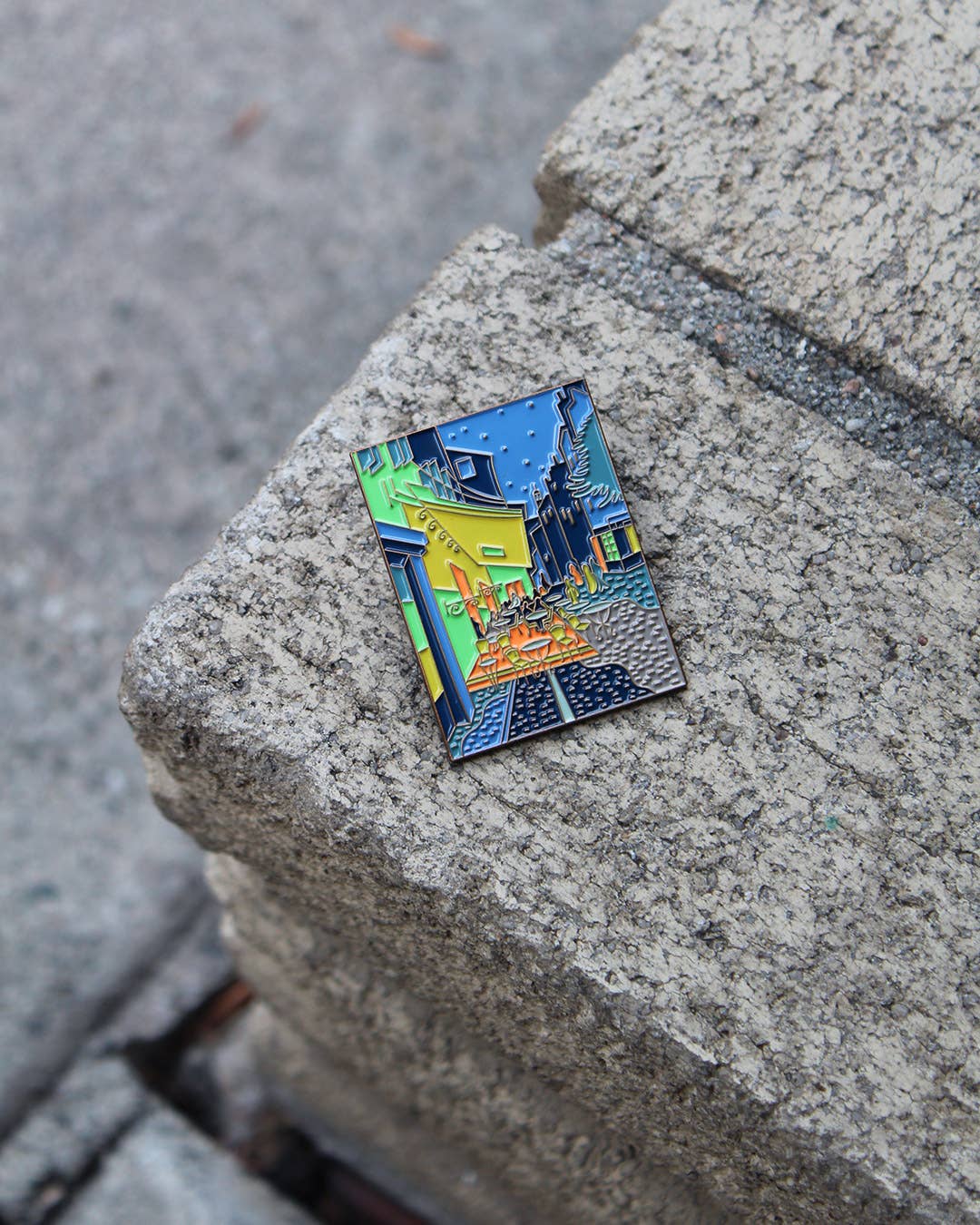 Café Terrace at Night Enamel Pin