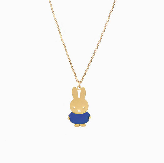 Miffy Enamel Necklace - Electric Blue