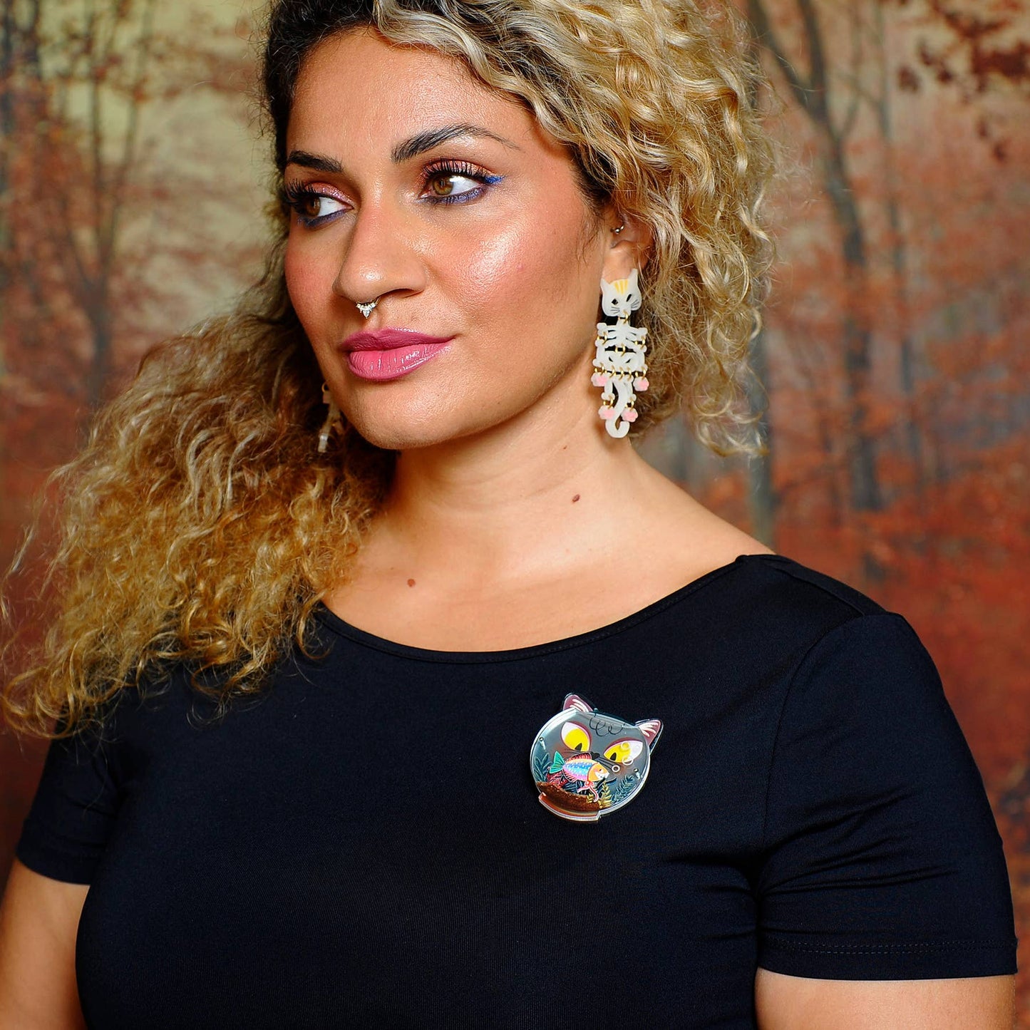 Fishbowl with Cat Brooch