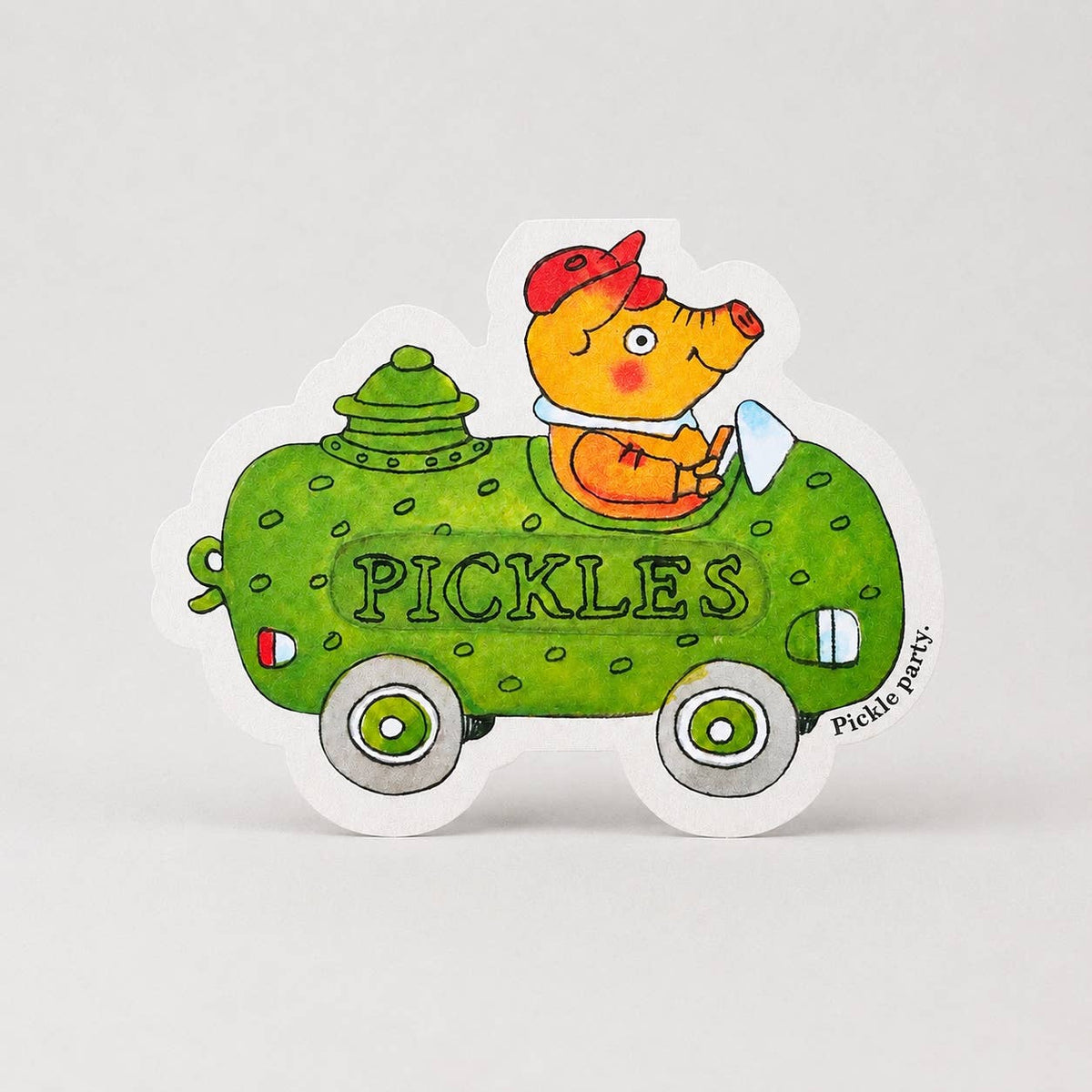Richard Scarry Card - Pickle Pig Car