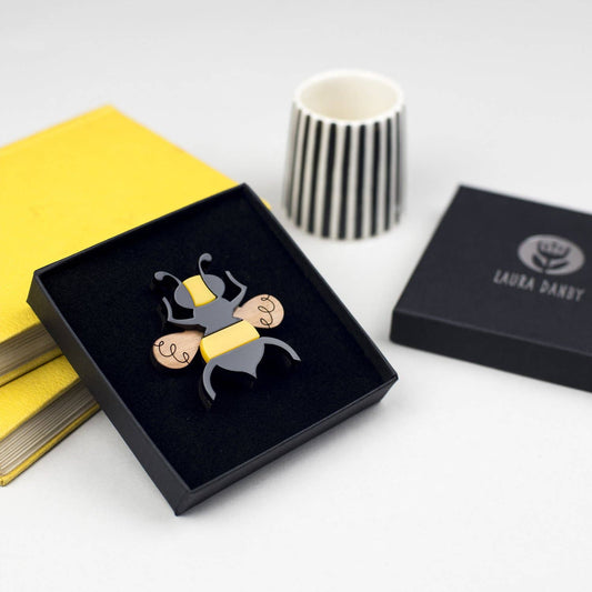 Bumble Bee Acrylic Brooch